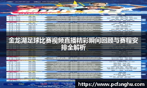 金龙湖足球比赛视频直播精彩瞬间回顾与赛程安排全解析